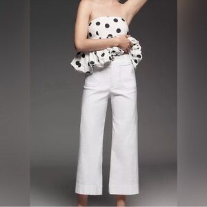 Maeve White Cropped Pants